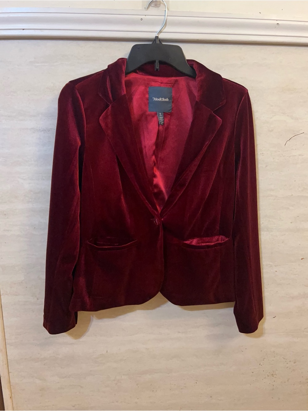 ModCloth Burgundy Velvet Blazer - Picture 6 of 11